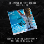 Roustan Halloween Bash event ticket by Paul Roustan & Thes One, blue signed flexi-disc artwork