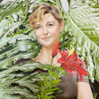 Clare in the Philodendron