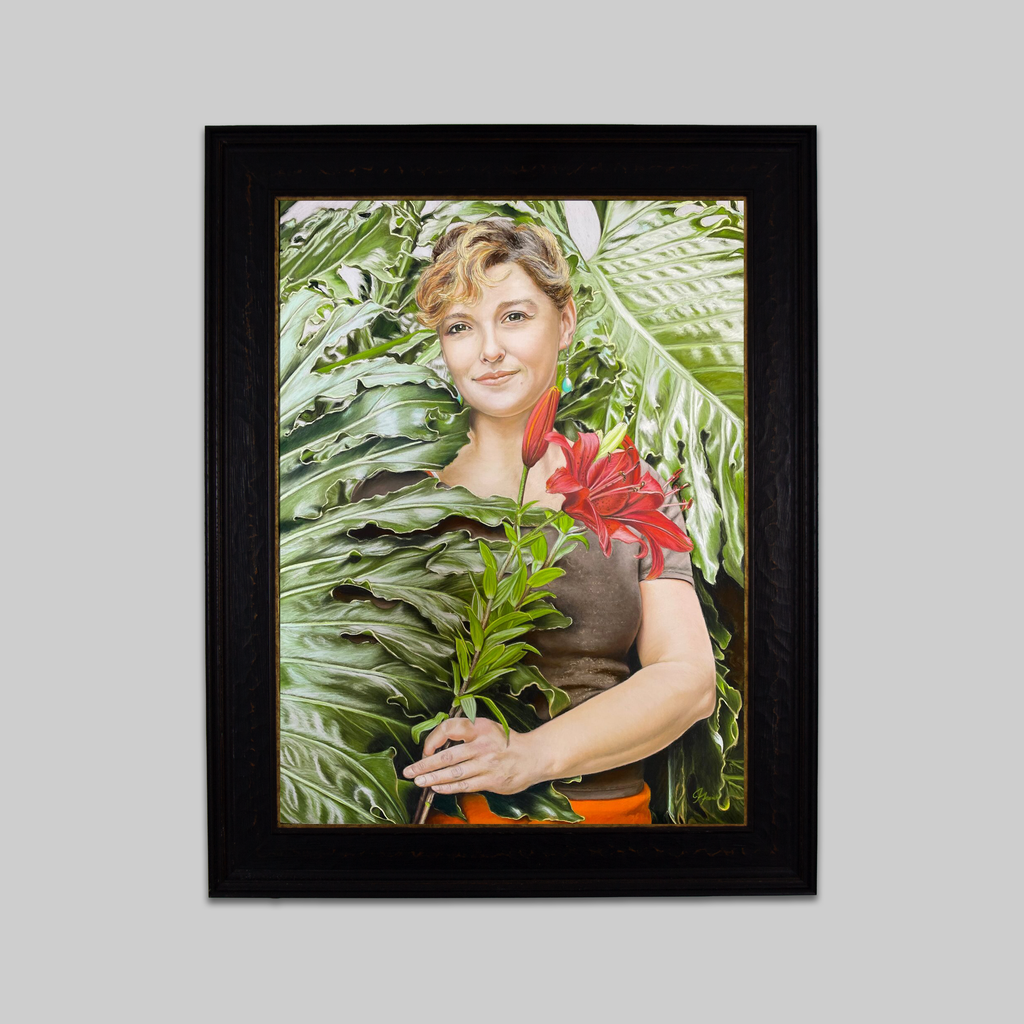 Clare in the Philodendron