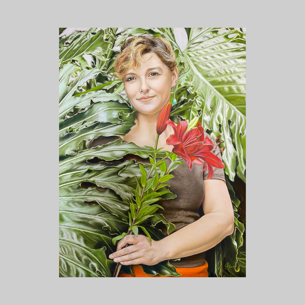 Clare in the Philodendron