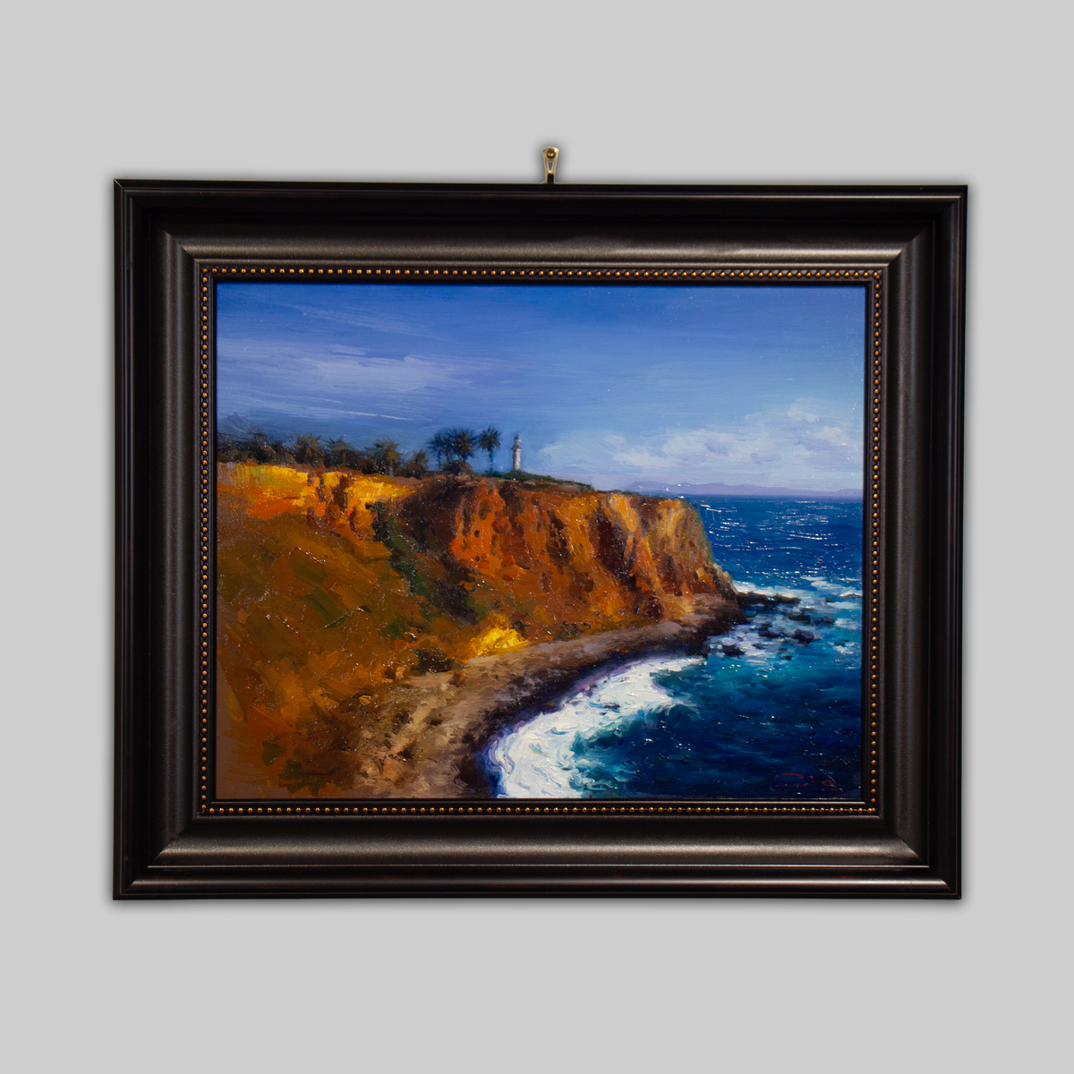Original artwork Untitled by Charlton Chen, seascape with rocky coastline.