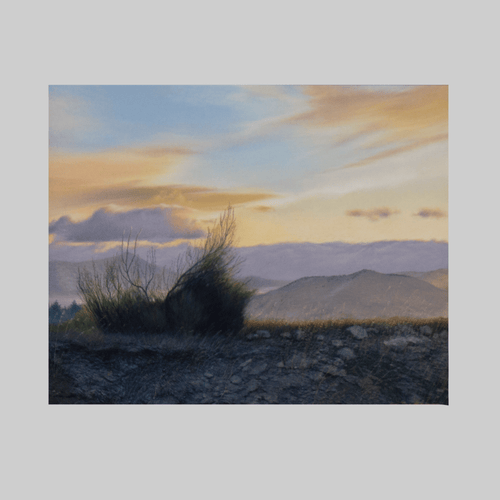 Original Tehachapi Dawn by Otto Stürcke - pastel sunset over hills.
