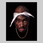 Music CD All Eyes on Me - VEFA Gallery portrait of a man with a white blindfold and gold chain.